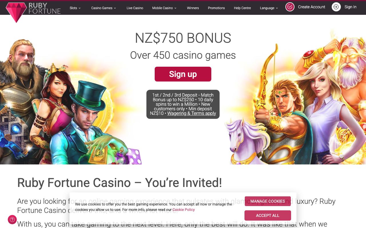 Ruby Fortune Casino screenshot
