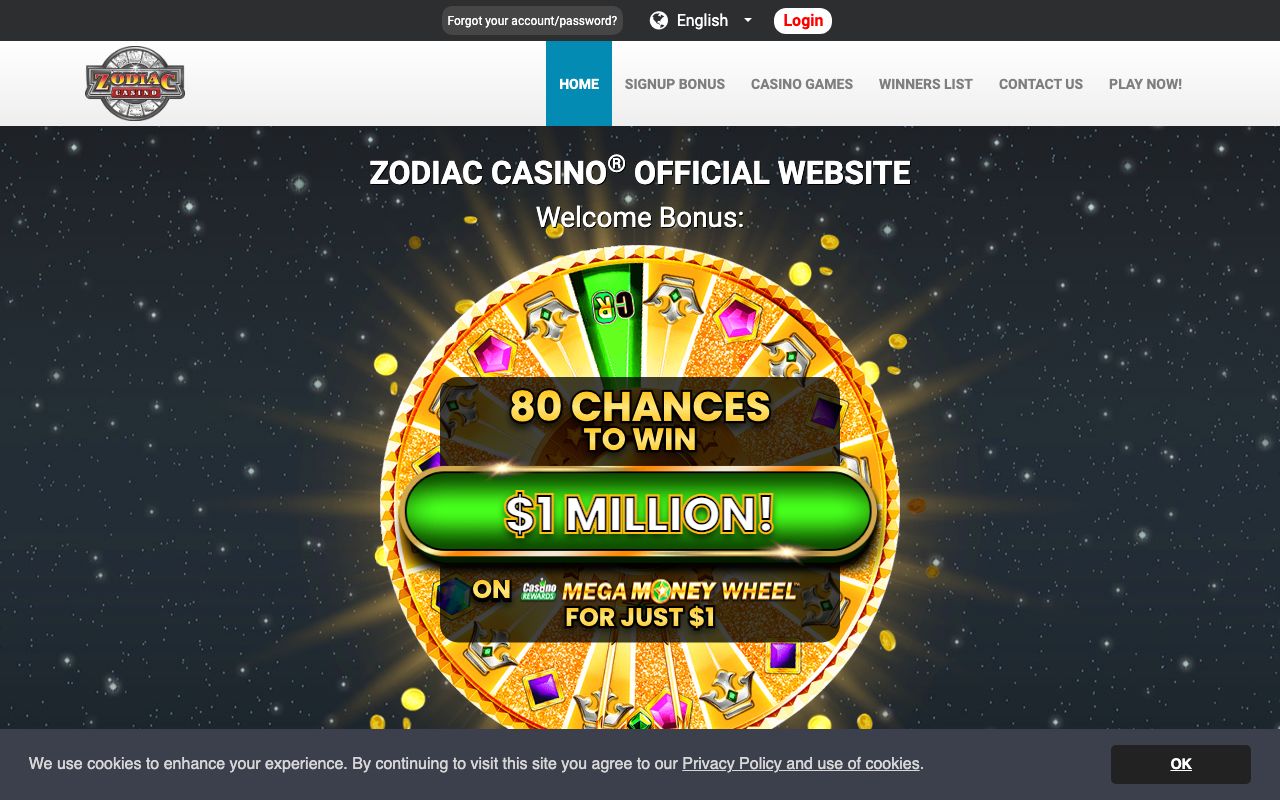 Zodiac Casino screenshot